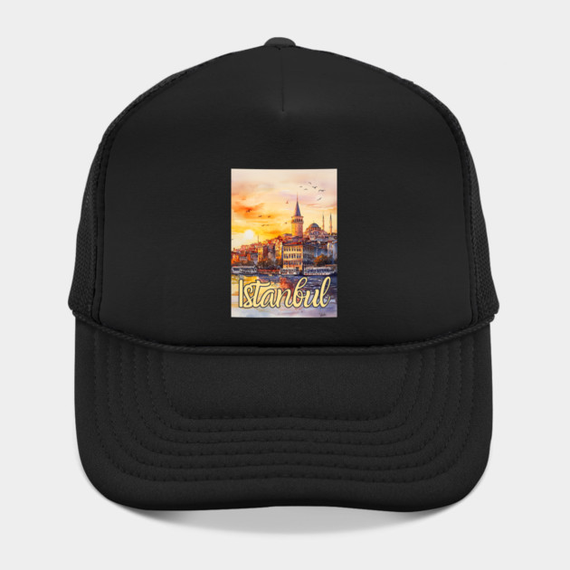 Istanbul Sunset Skyline Print – Warm Toned Travel Art by TuncGK