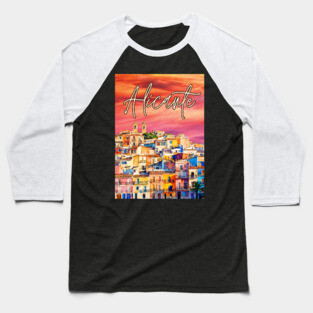 Alicante Vibrant Travel Poster – Colorful Spain Art Print Baseball T-Shirt