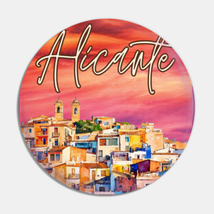 Alicante Vibrant Travel Poster – Colorful Spain Art Print Pin