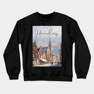 Haarlem Historic Dutch City Print – Watercolor Travel Poster Crewneck Sweatshirt