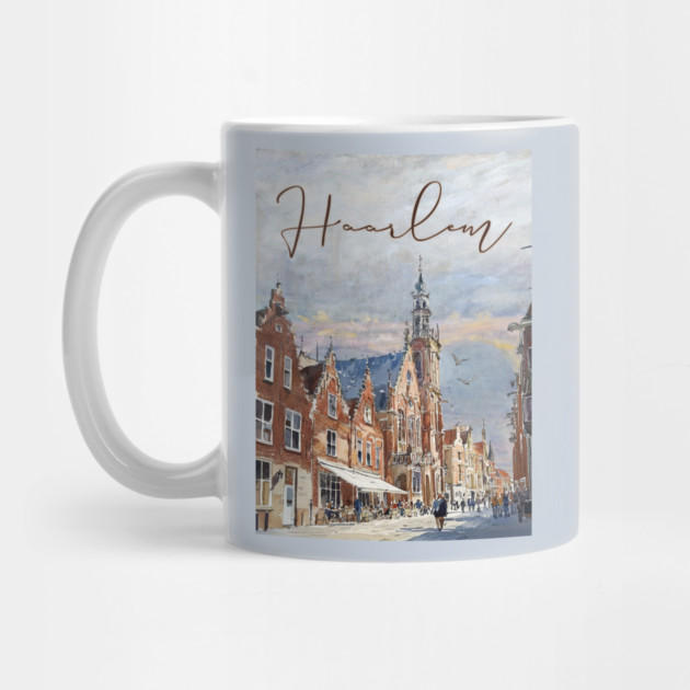 Haarlem Historic Dutch City Print – Watercolor Travel Poster by TuncGK