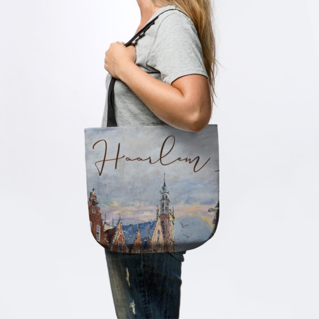 Haarlem Historic Dutch City Print – Watercolor Travel Poster by TuncGK