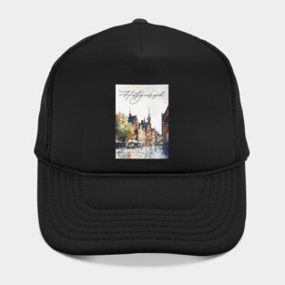 Hertogenbosch Winter Skyline Print – Watercolor Dutch City Poster Hat