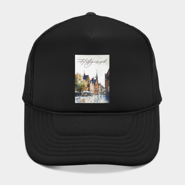 Hertogenbosch Winter Skyline Print – Watercolor Dutch City Poster by TuncGK