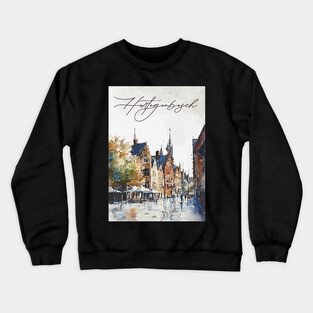 Hertogenbosch Winter Skyline Print – Watercolor Dutch City Poster Crewneck Sweatshirt