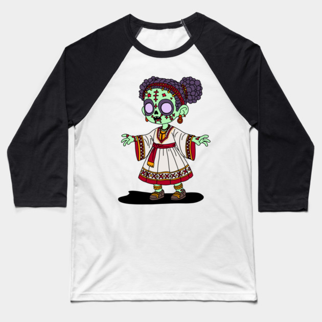 Cute Ethiopian Zombie Baseball T-Shirt by H. R. Sinclair