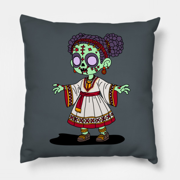 Cute Ethiopian Zombie Pillow by H. R. Sinclair