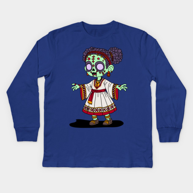 Cute Ethiopian Zombie Kids Long Sleeve T-Shirt by H. R. Sinclair