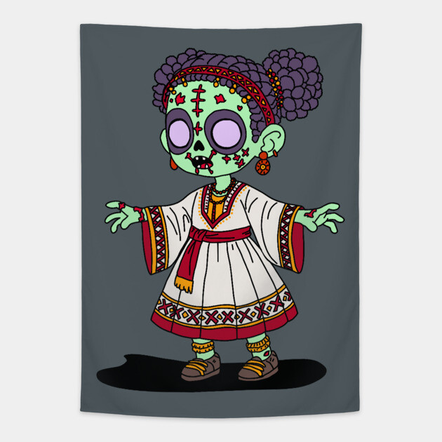 Cute Ethiopian Zombie Tapestry by H. R. Sinclair