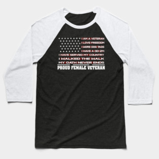 Proud Female Veteran Baseball T-Shirt