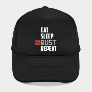 Eat Sleep Rust Repeat White Text Classic Hat