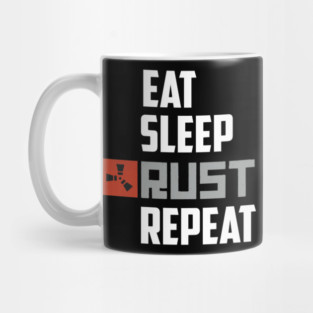 Eat Sleep Rust Repeat White Text Classic Mug