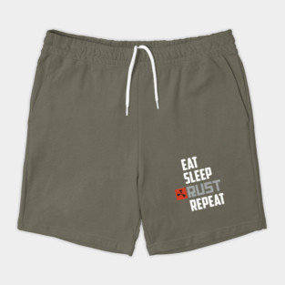 Eat Sleep Rust Repeat White Text Classic Shorts