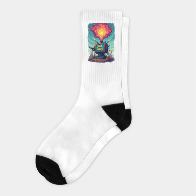 Good Vibes Machine Design Socks by Urbanprint