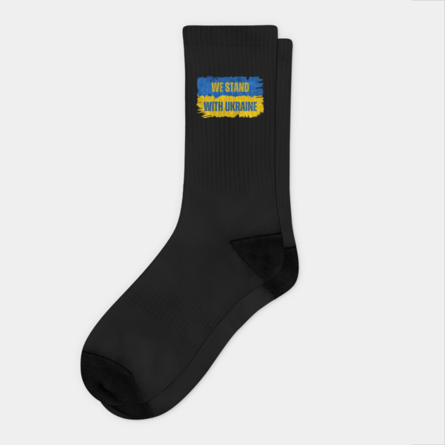 We Stand With Ukraine Socks by Creatifly Graphic Tees