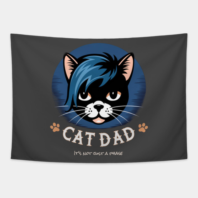 Emo Cat Dad - It's not just a phase Tapestry by Pete the Cat Guy
