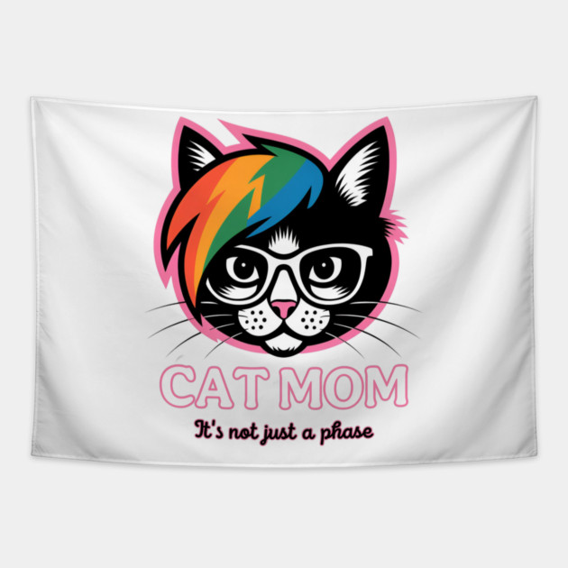 Emo Cat Mom - It's not just a phase Tapestry by Pete the Cat Guy