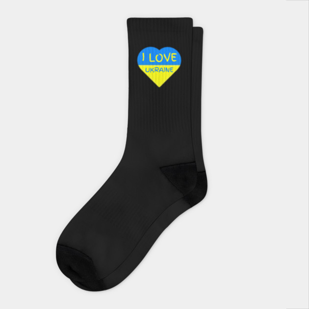 I Love Ukraine Socks by Creatifly Graphic Tees
