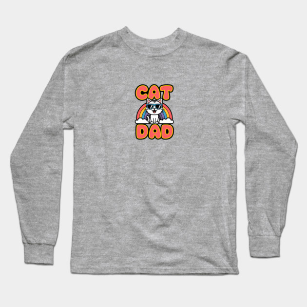 Rainbow Cat Dad Long Sleeve T-Shirt by Pete the Cat Guy