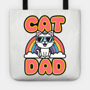 Rainbow Cat Dad Tote