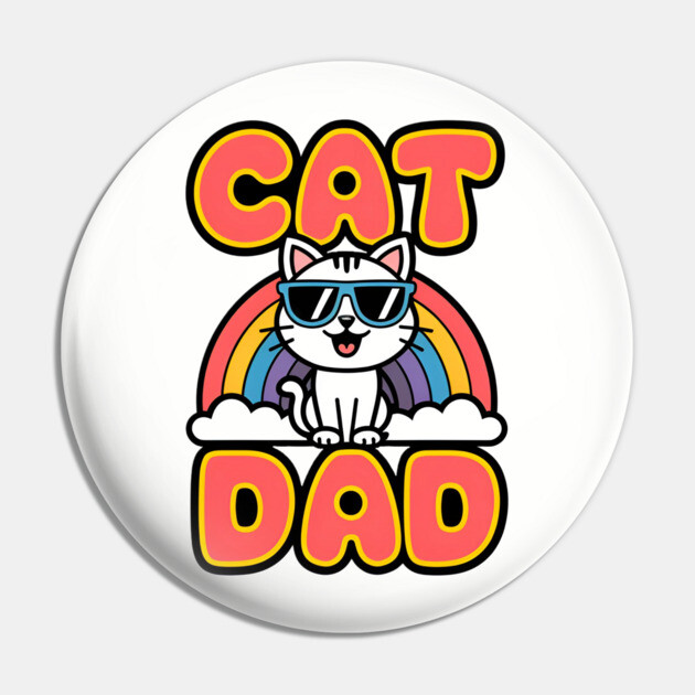 Rainbow Cat Dad Pin by Pete the Cat Guy
