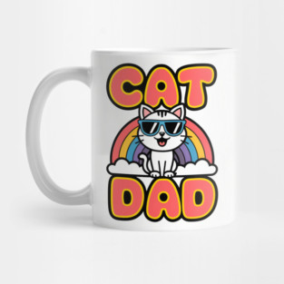 Rainbow Cat Dad Mug