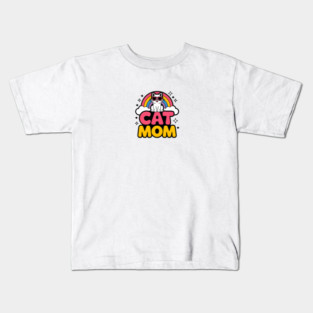 Rainbow Cat Mom Kids T-Shirt