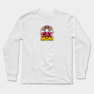 Rainbow Cat Mom Long Sleeve T-Shirt