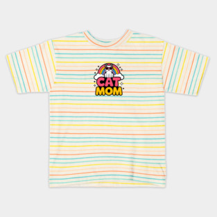 Rainbow Cat Mom Kids T-Shirt