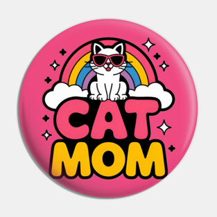 Rainbow Cat Mom Pin