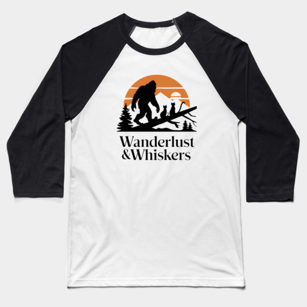 Wanderlust & Whiskers Baseball T-Shirt by Pete the Cat Guy