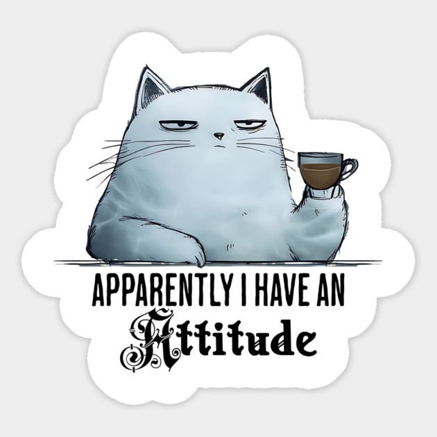 Apparently I Have An Attitude, funny snarky sarcastic cat Magnet by Luxinda