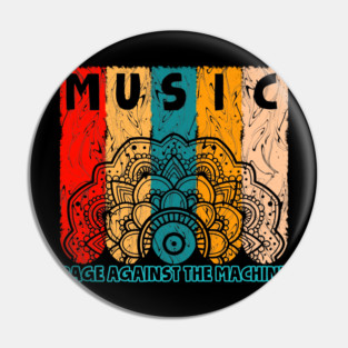 Rage Against The Machine || Vintage Retro Mandala Pin