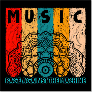 Rage Against The Machine || Vintage Retro Mandala Posters and Art