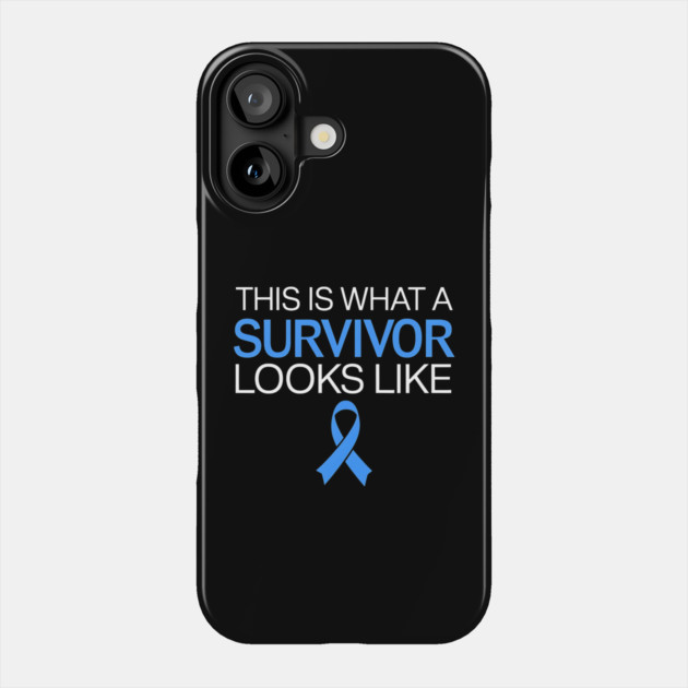 This Is What a Survivor Looks Like - Colon Cancer Awareness Blue Ribbon Phone Case by ArtistTee ⭐⭐⭐⭐⭐