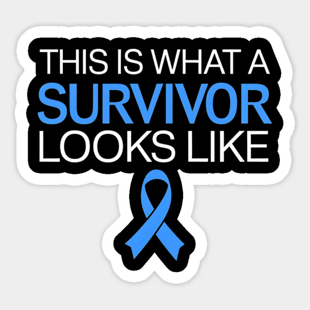 This Is What a Survivor Looks Like - Colon Cancer Awareness Blue Ribbon Magnet by ArtistTee ⭐⭐⭐⭐⭐