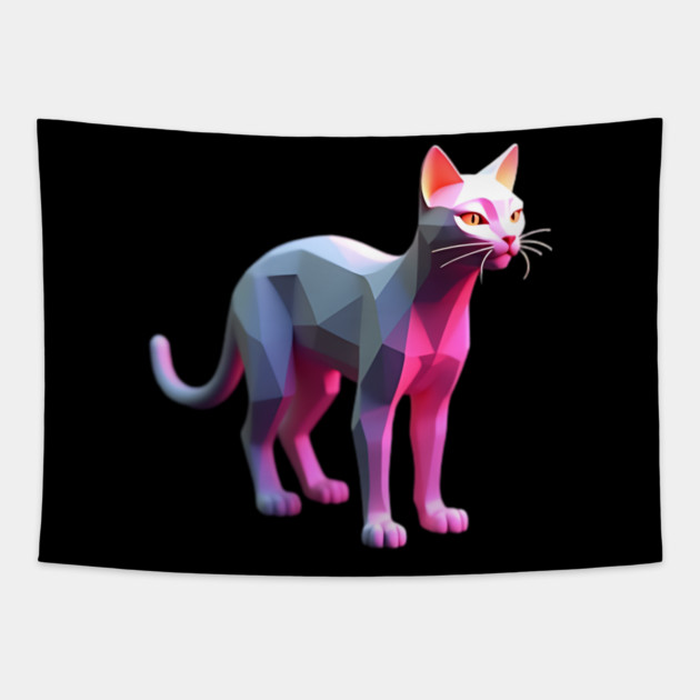 Computer Graphics Cat Tapestry by animegirlnft
