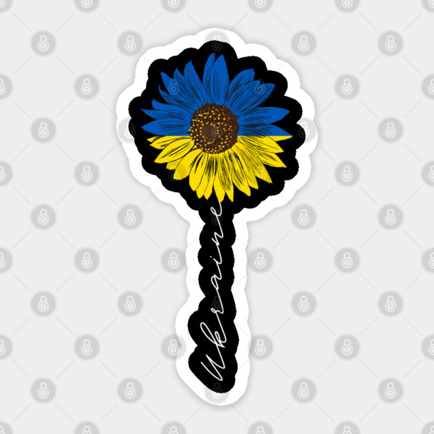 Sunflower I Stand With Ukraine Sticker by Creatifly Graphic Tees