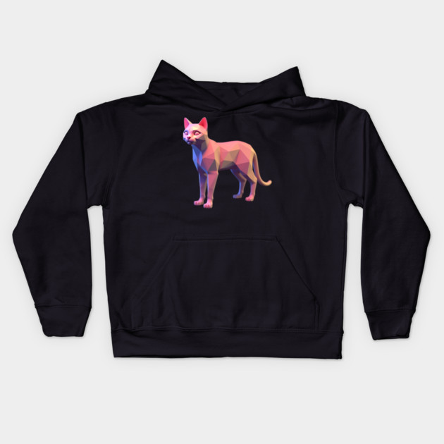 3D Pixel Cat Art Kids Hoodie by animegirlnft