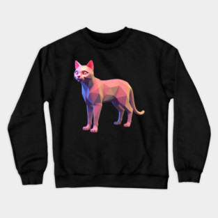 3D Pixel Cat Art Crewneck Sweatshirt