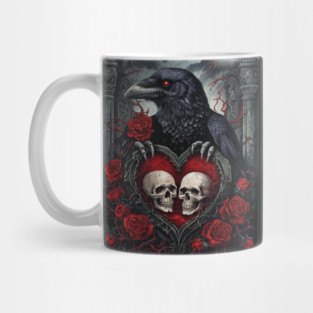 Gothic Raven: Crimson Embrace Mug