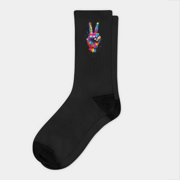 Graffiti Peace: Urban Pop Art Vibes Socks by Steve