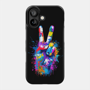 Graffiti Peace: Urban Pop Art Vibes Phone Case