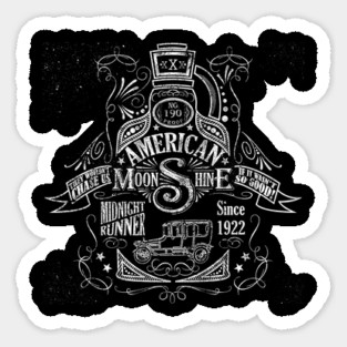 American Moonshine Vintage Whiskey Label Sticker