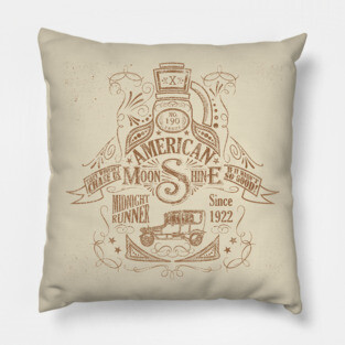 American Moonshine Vintage Whiskey Label Pillow