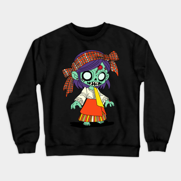Cute Filipino Zombie Crewneck Sweatshirt by H. R. Sinclair