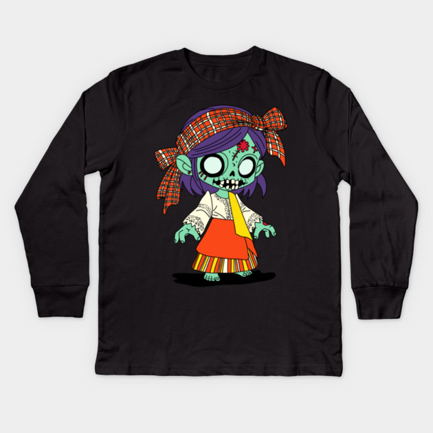 Cute Filipino Zombie Kids Long Sleeve T-Shirt by H. R. Sinclair