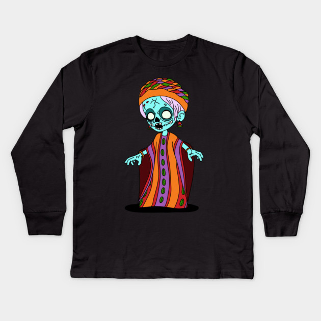 Cute Malian Zombie Kids Long Sleeve T-Shirt by H. R. Sinclair