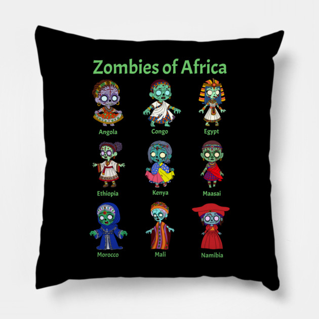 Zombies of Africa Pillow by H. R. Sinclair