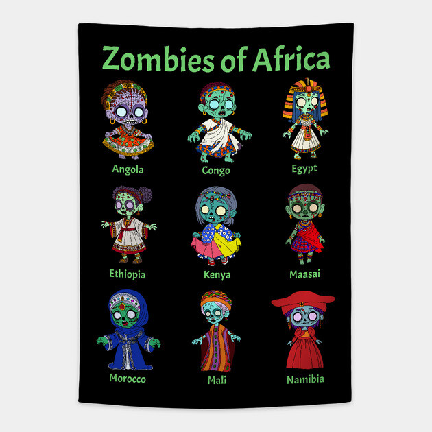 Zombies of Africa Tapestry by H. R. Sinclair